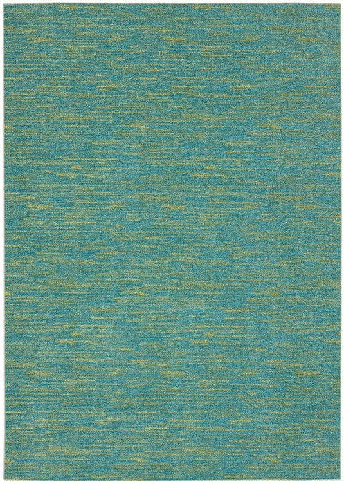 5' X 7' Blue And Green Indoor Outdoor Area Rug - Outdoor