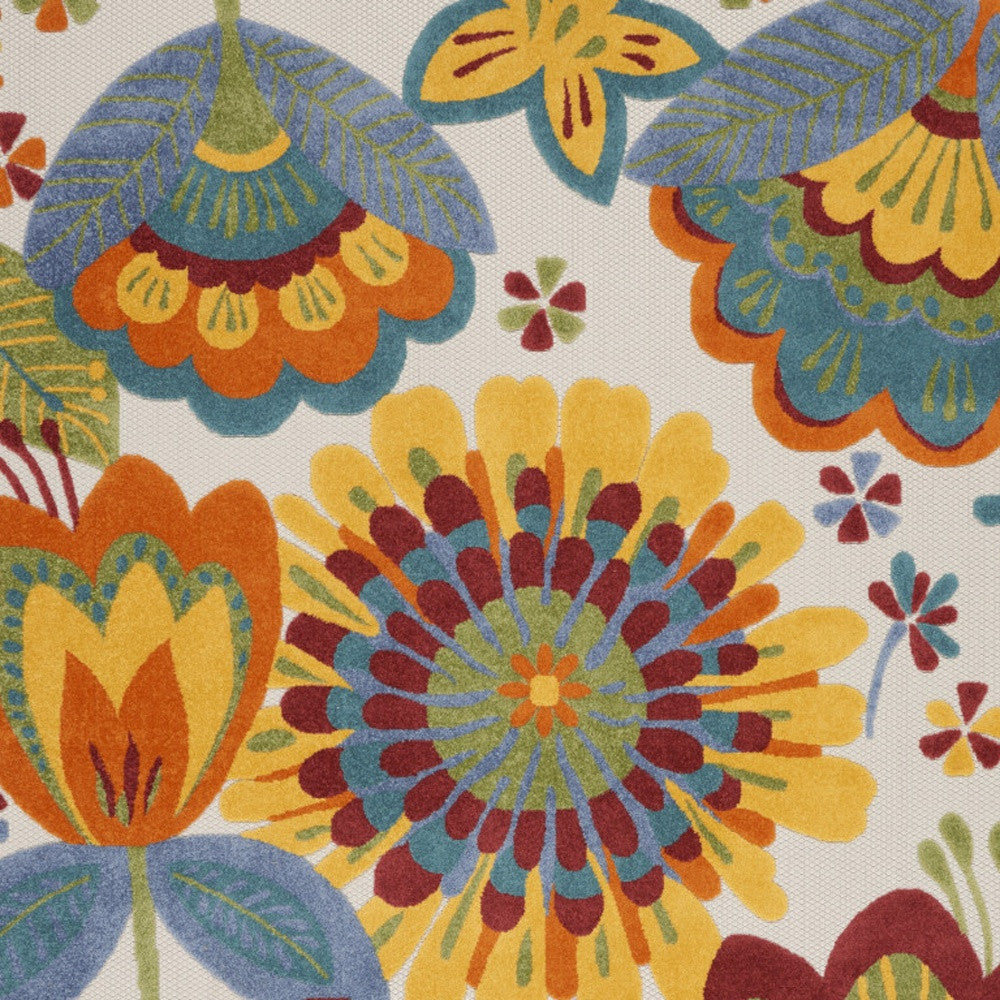 12' X 15' Blue And Yellow Indoor Outdoor Area Rug - Outdoor