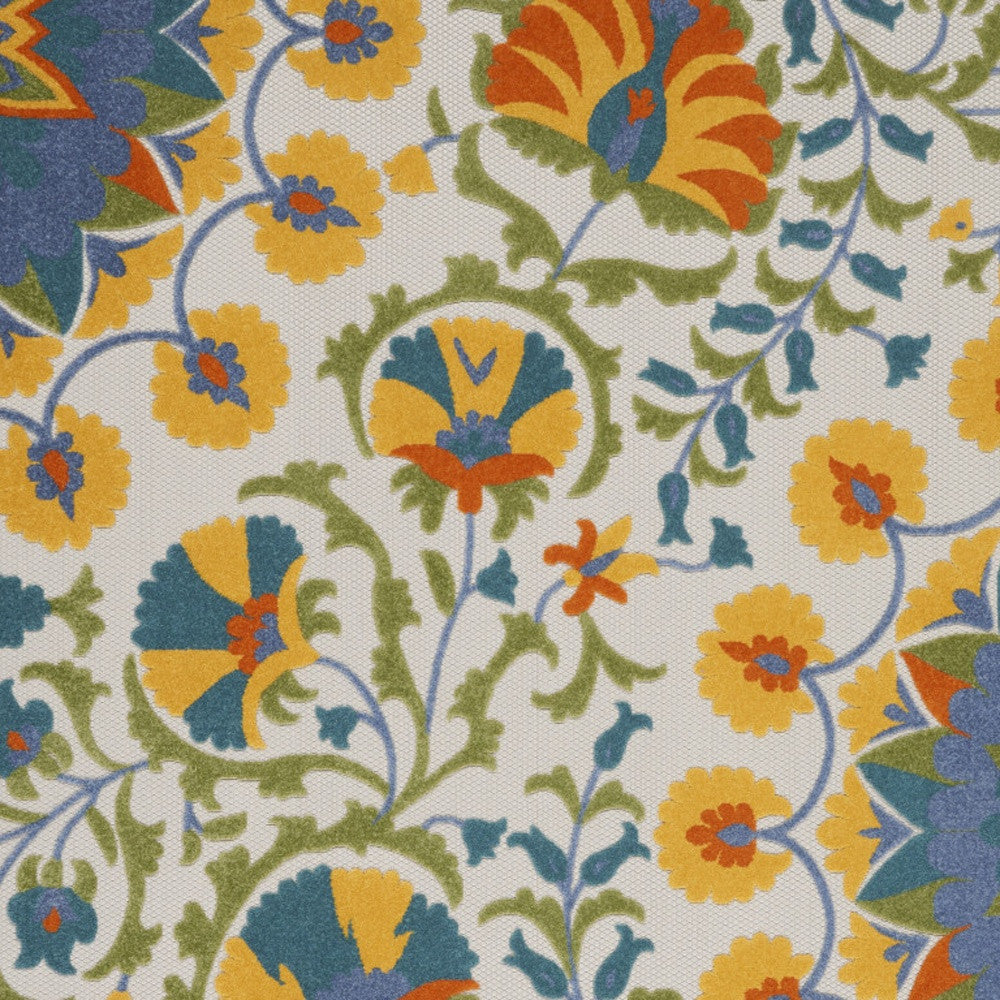 10' X 13' Blue And Yellow Indoor Outdoor Area Rug - Outdoor