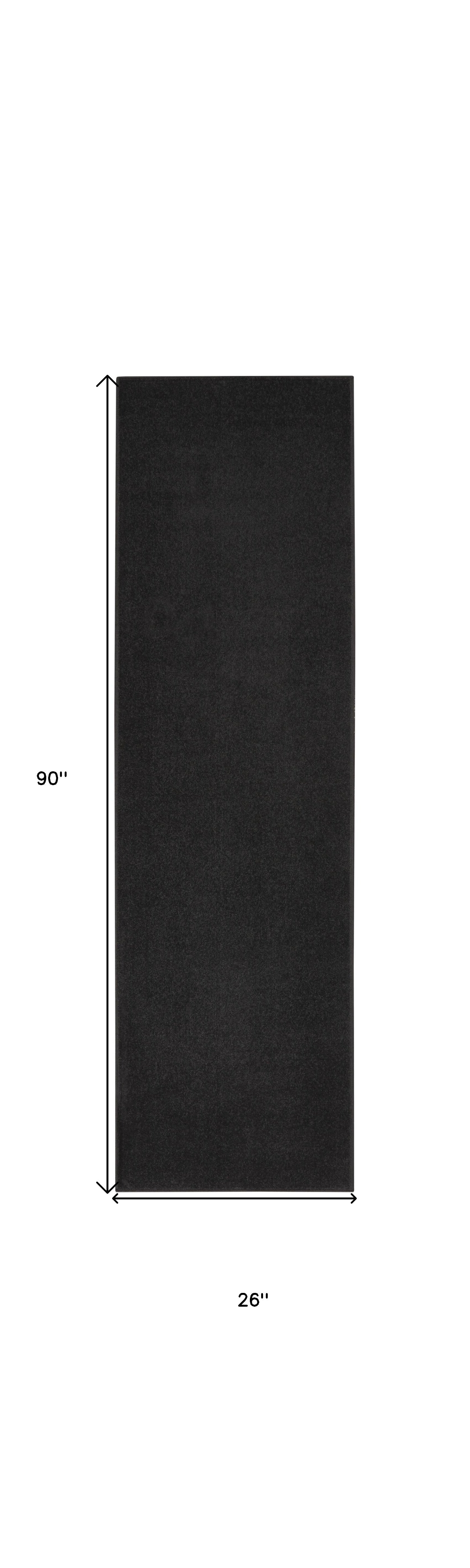 8' Black Indoor Outdoor Runner Rug - Outdoor