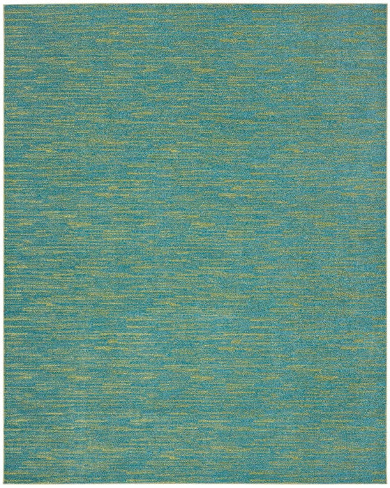 7' X 10' Blue And Green Indoor Outdoor Area Rug - Outdoor
