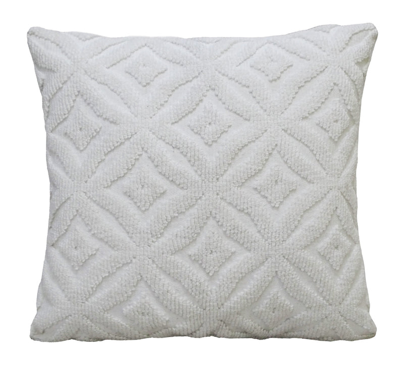 18"x18" White Indoor Outdoor Ogee Decorative Pillow - Outdoor