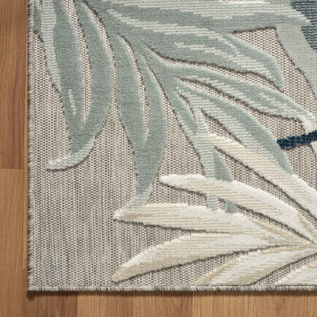 8' X 10' Blue And Gray Indoor Outdoor Area Rug