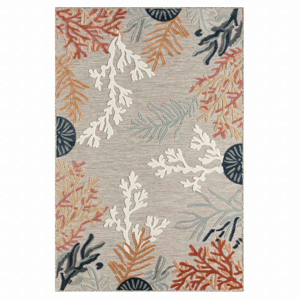 8' X 10' Blue And Gray Indoor Outdoor Area Rug
