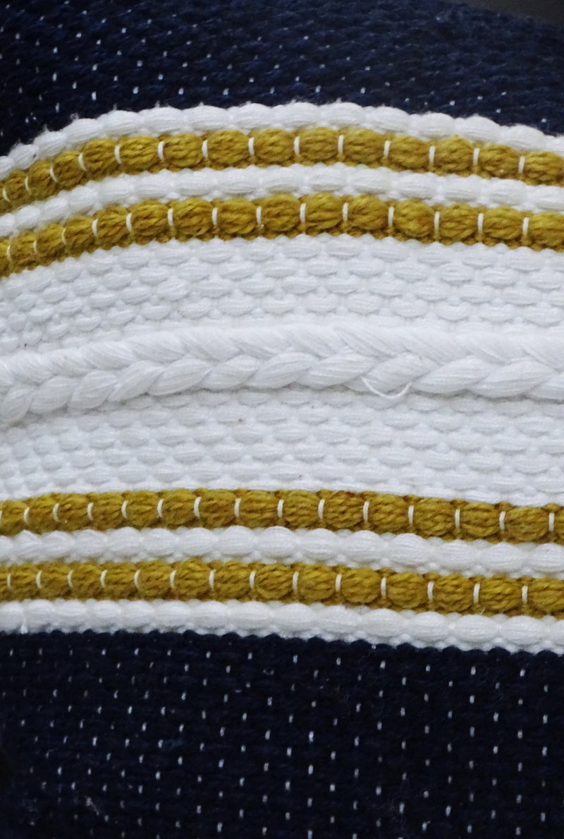 18" X 18" Black And Yellow Zippered Striped Indoor Outdoor Throw Pillow - Outdoor