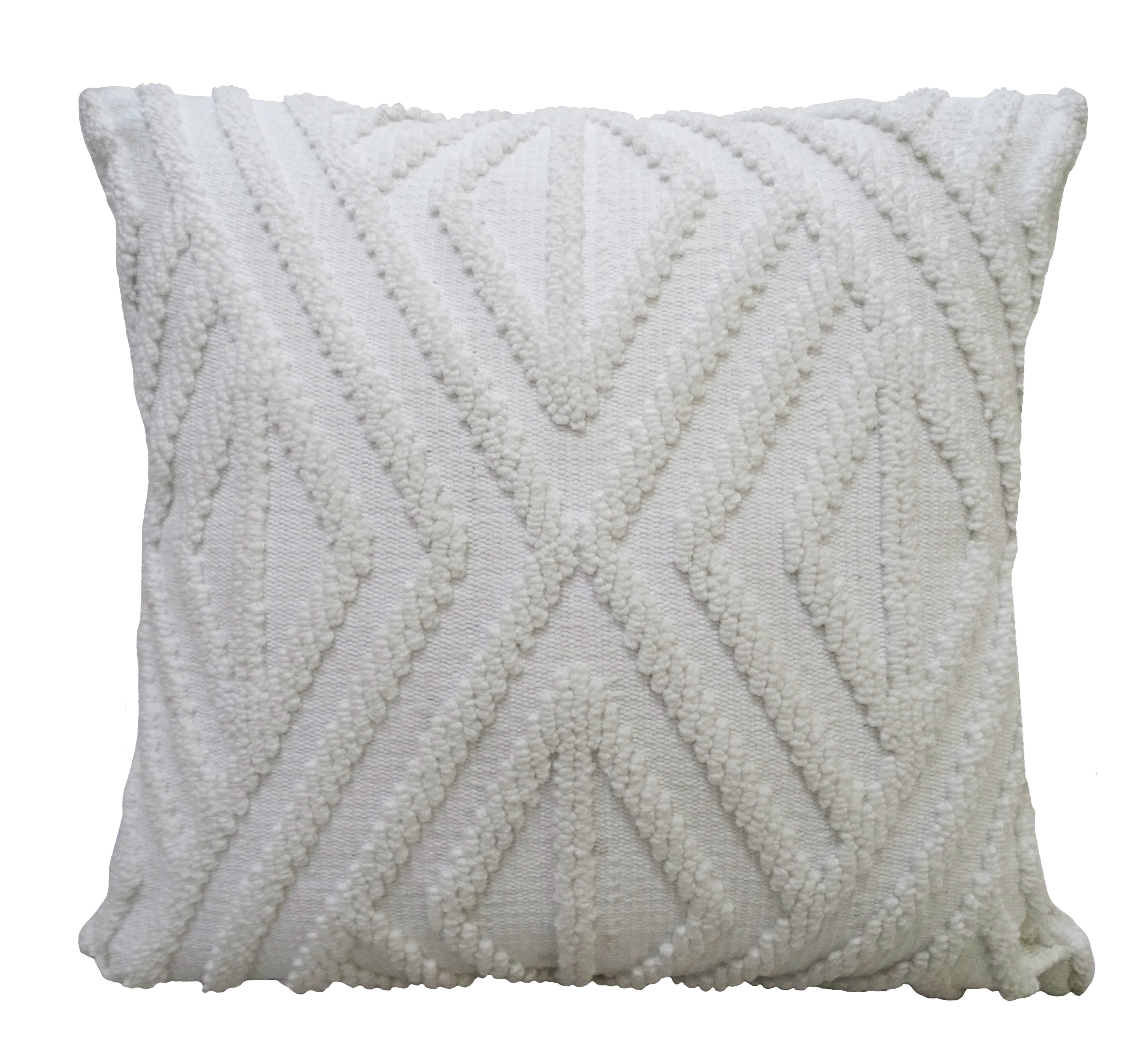 18" X 18" White Zippered Diamond Indoor Outdoor Throw Pillow - Outdoor