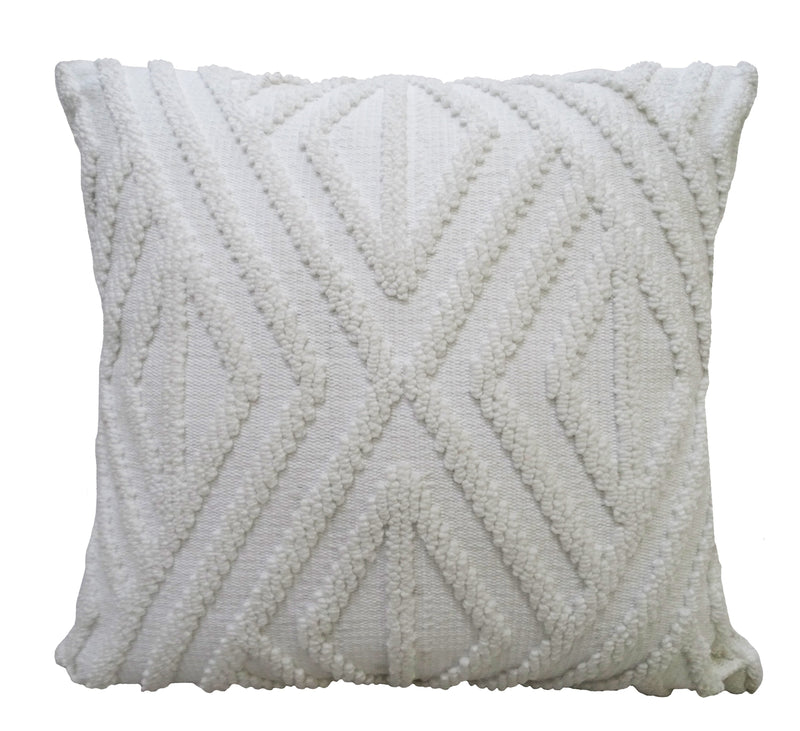 18" X 18" White Zippered Diamond Indoor Outdoor Throw Pillow - Outdoor