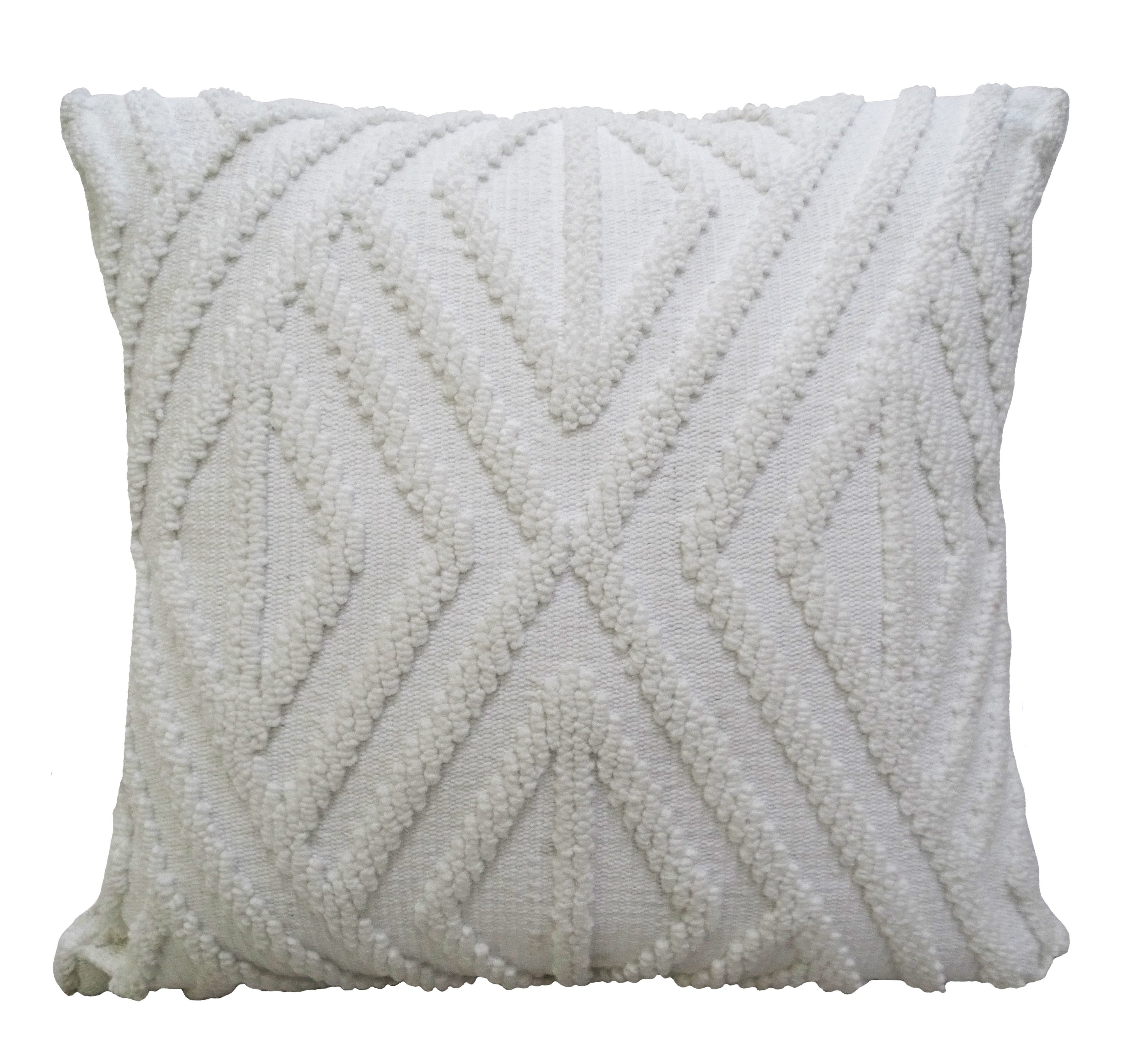 18" X 18" White Zippered Diamond Indoor Outdoor Throw Pillow - Outdoor