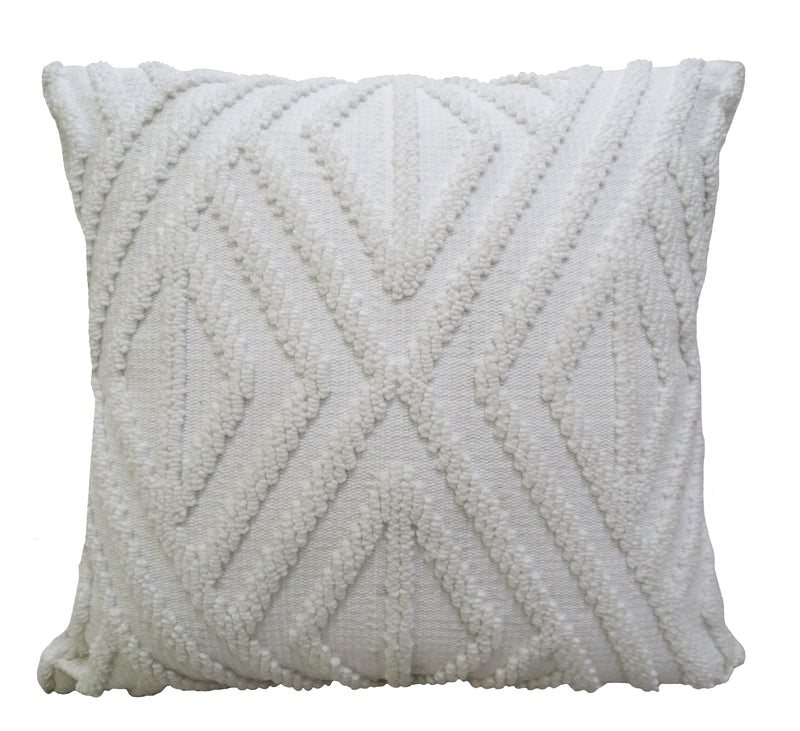 18" X 18" White Zippered Diamond Indoor Outdoor Throw Pillow - Outdoor