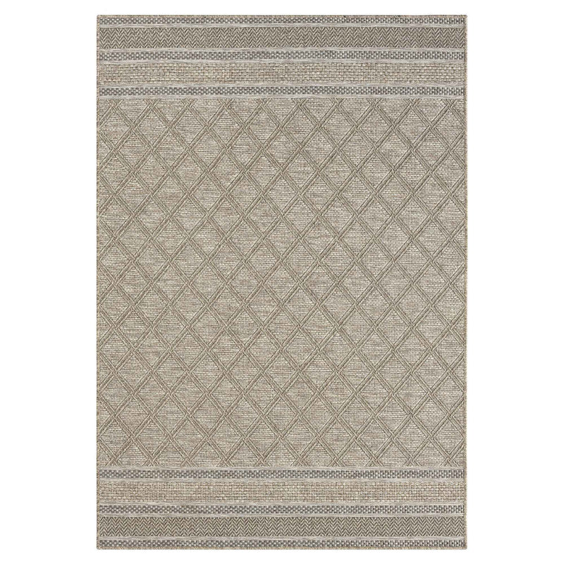 5' X 7' Gray Geometric Handmade Indoor Outdoor Area Rug