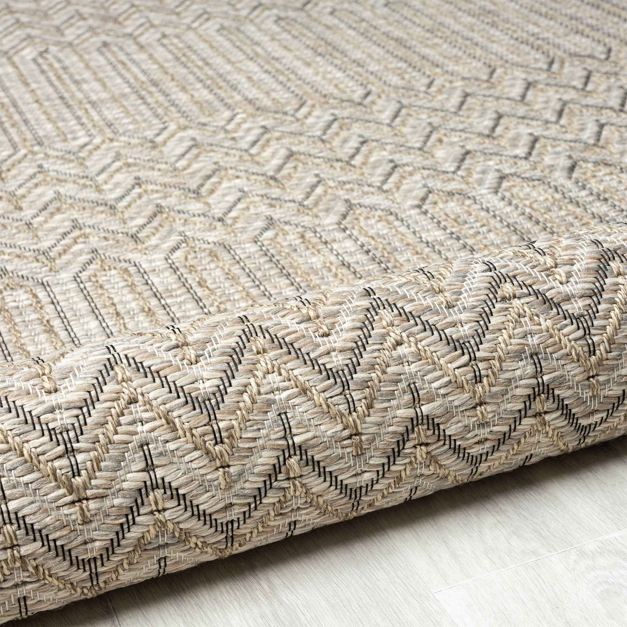 8' X 10' Gray Chevron Handmade Indoor Outdoor Area Rug