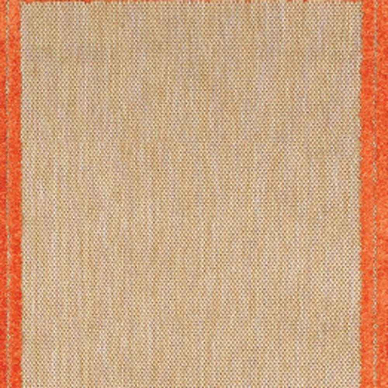 2' X 8' Orange Stain Resistant Indoor Outdoor Area Rug