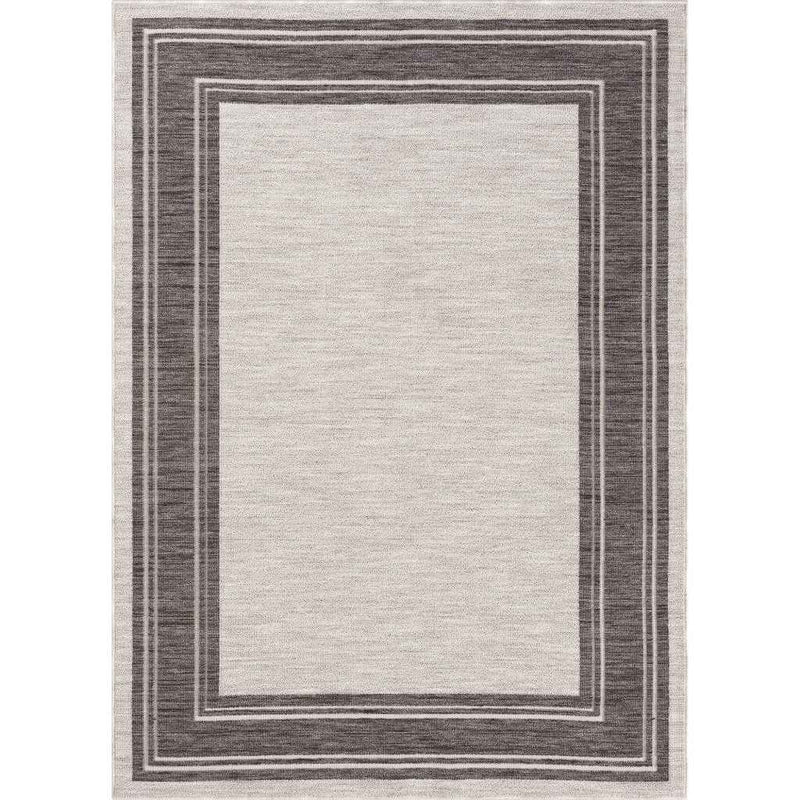 5' X 7' Gray And Ivory Indoor Outdoor Area Rug