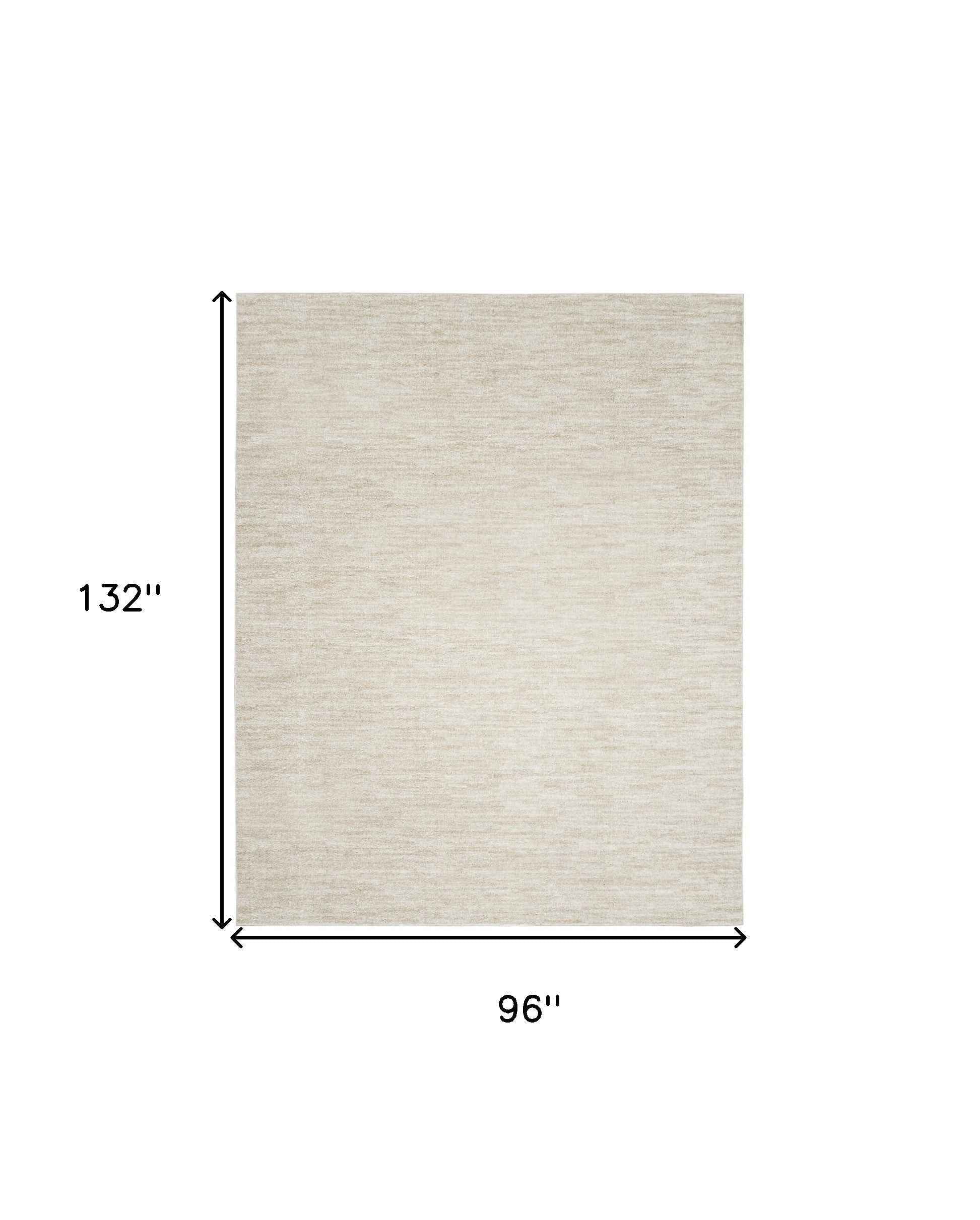 8' X 11' Beige And Ivory Indoor Outdoor Area Rug
