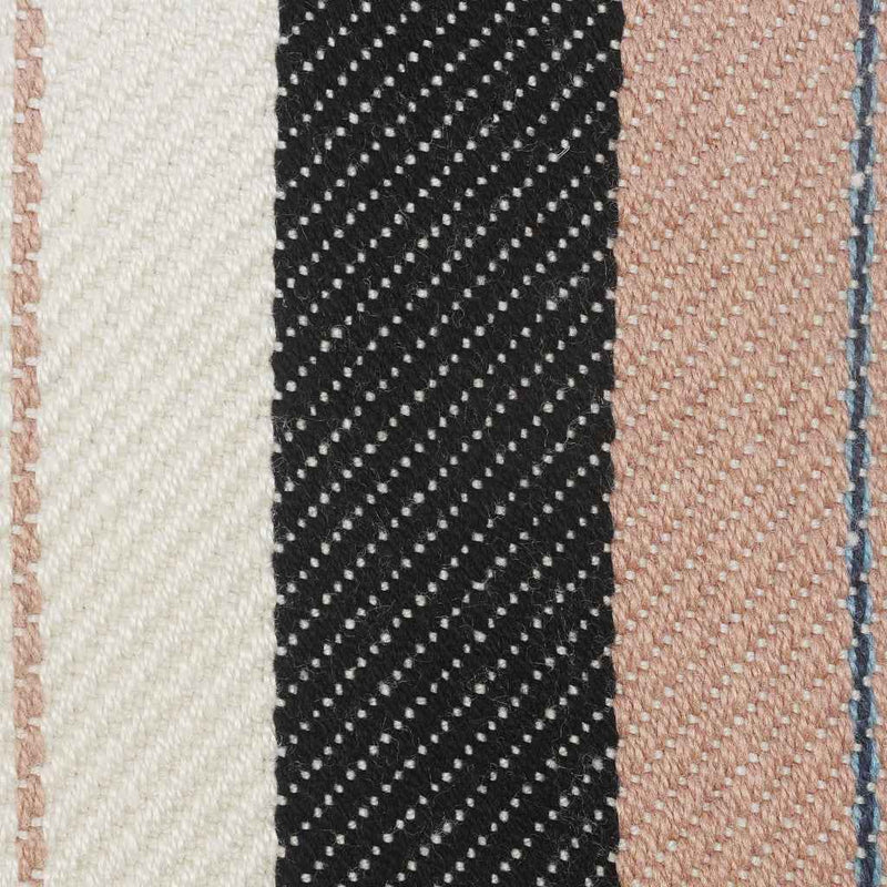 24" X 24" White Zippered Striped Indoor Outdoor Throw Pillow