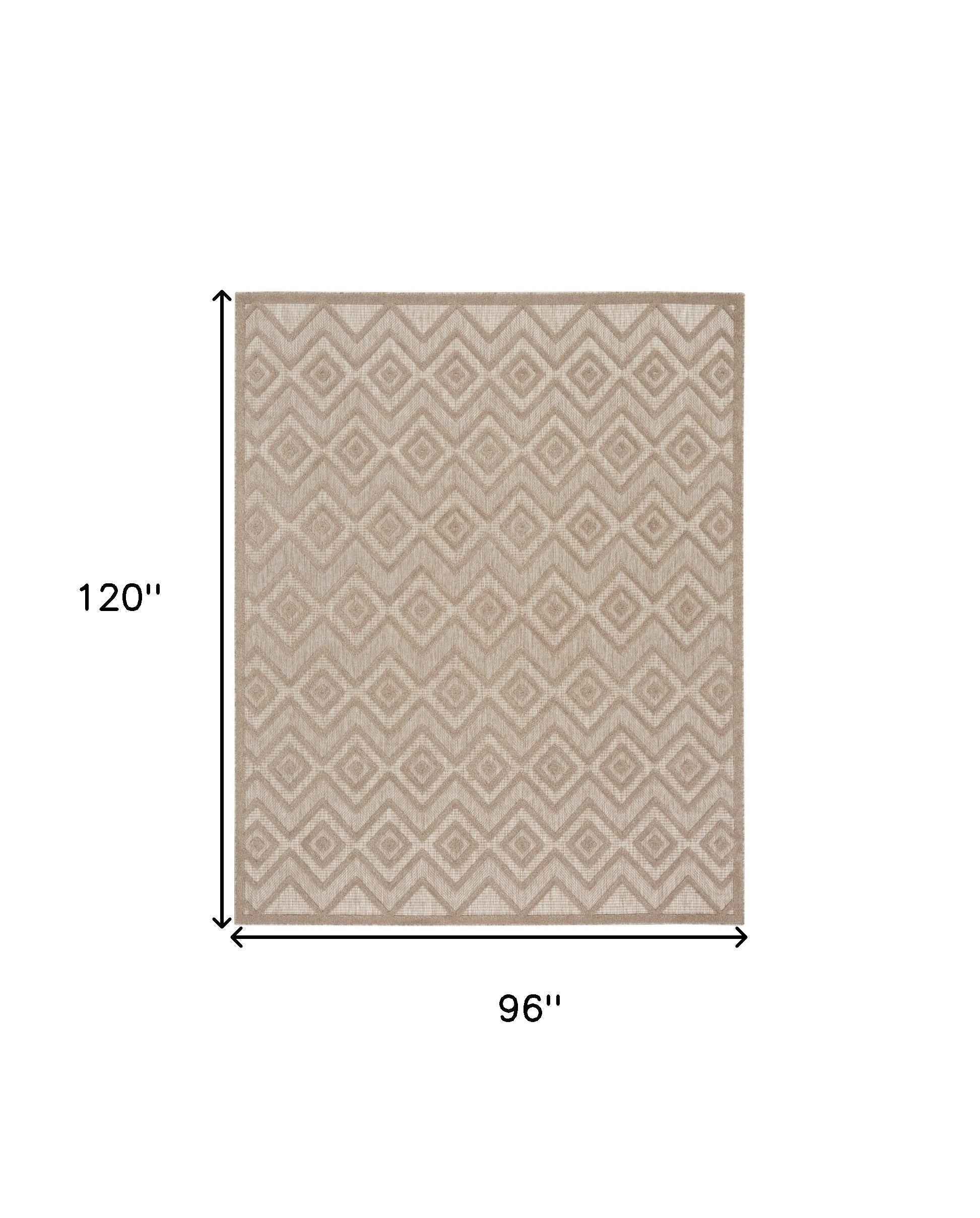 8' X 10' Beige Indoor Outdoor Area Rug