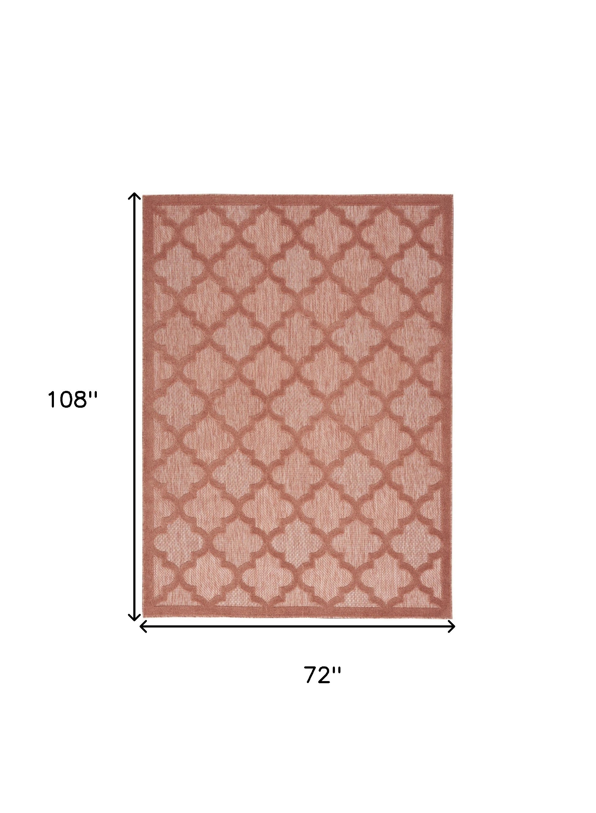 6' X 9' Coral Orange Indoor Outdoor Area Rug - Outdoor