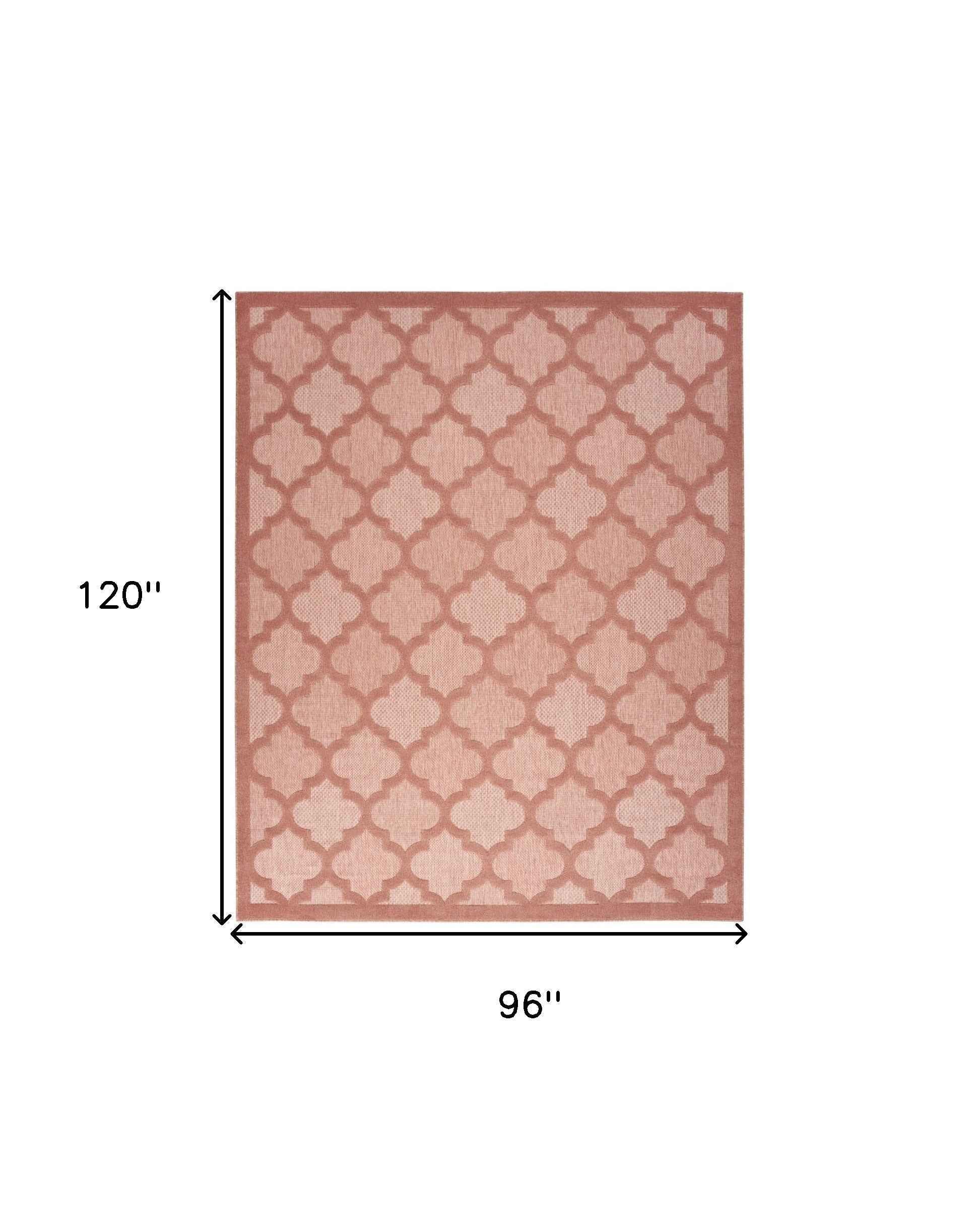 8' X 10' Orange Indoor Outdoor Area Rug