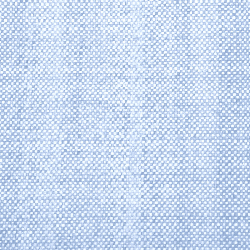 Close-up of blue and white striped woven area rug surface