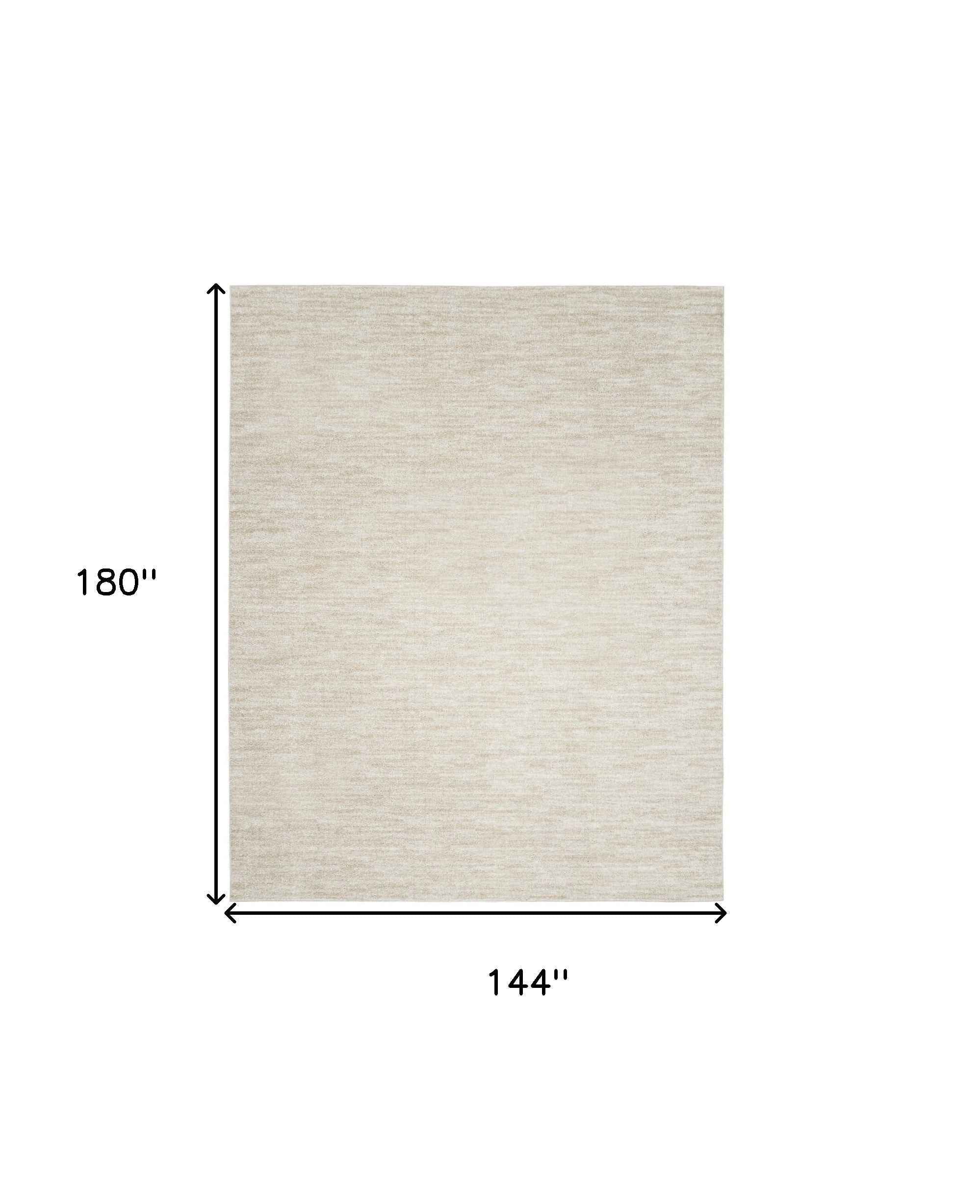 12' X 15' Beige and Ivory Indoor Outdoor Area Rug