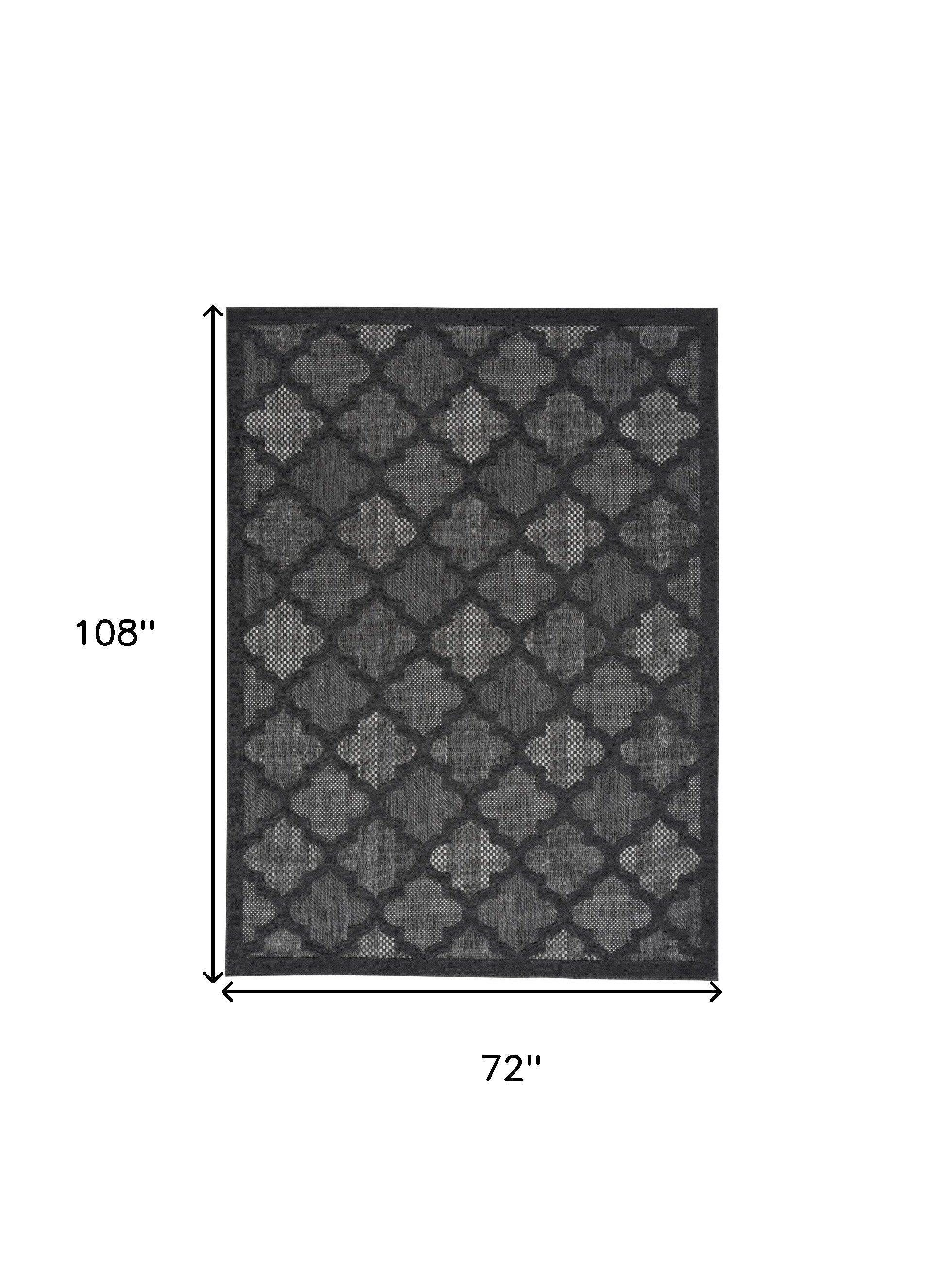 6' X 9' Charcoal and Gray Indoor Outdoor Area Rug - Outdoor