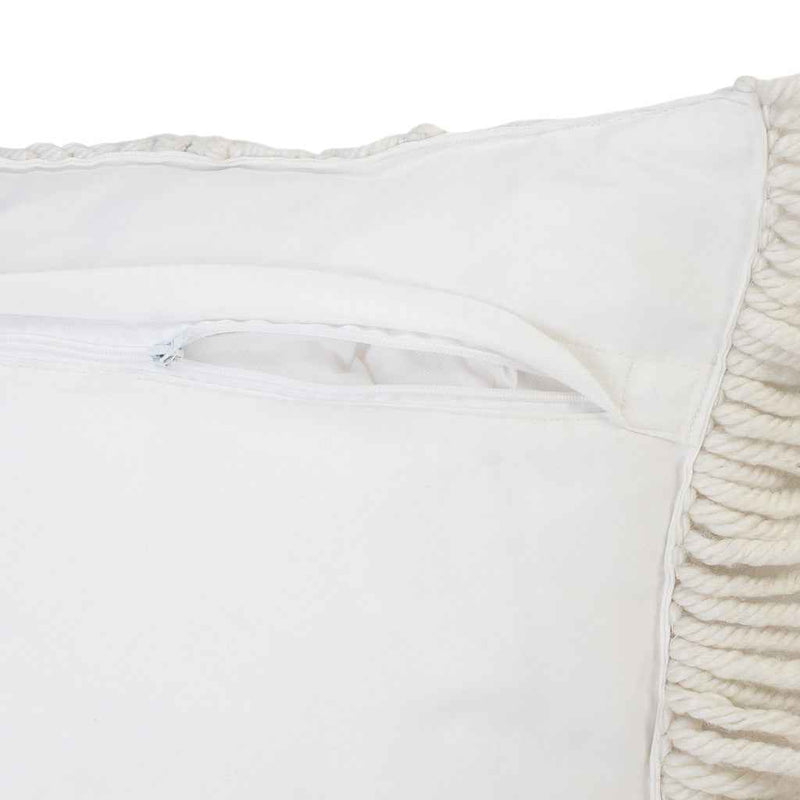 24" X 24" White Zippered Tropical Indoor Outdoor Throw Pillow