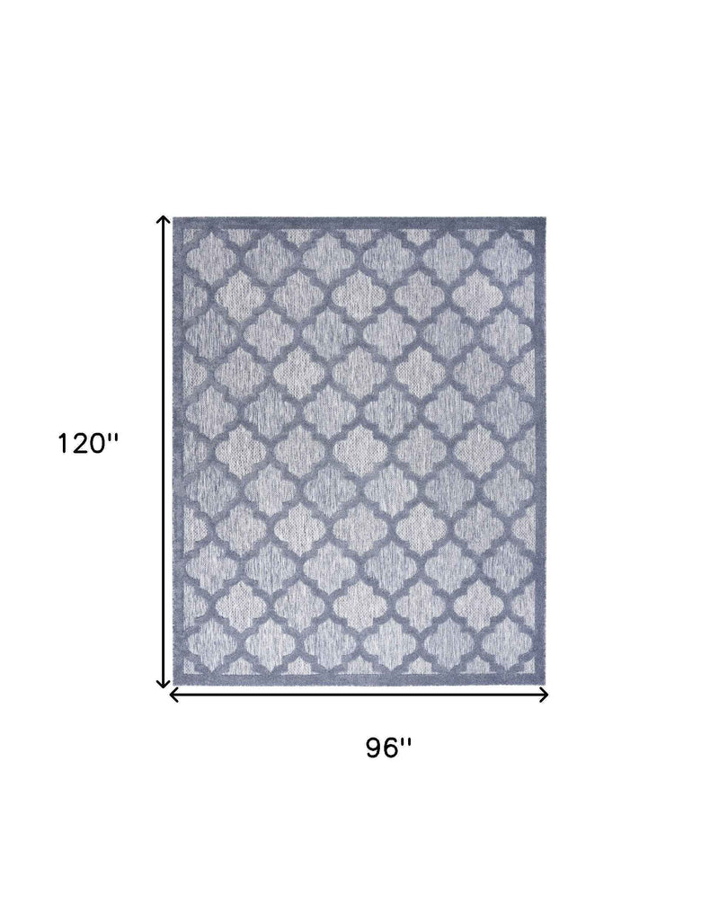 8' X 10' Blue Indoor Outdoor Area Rug