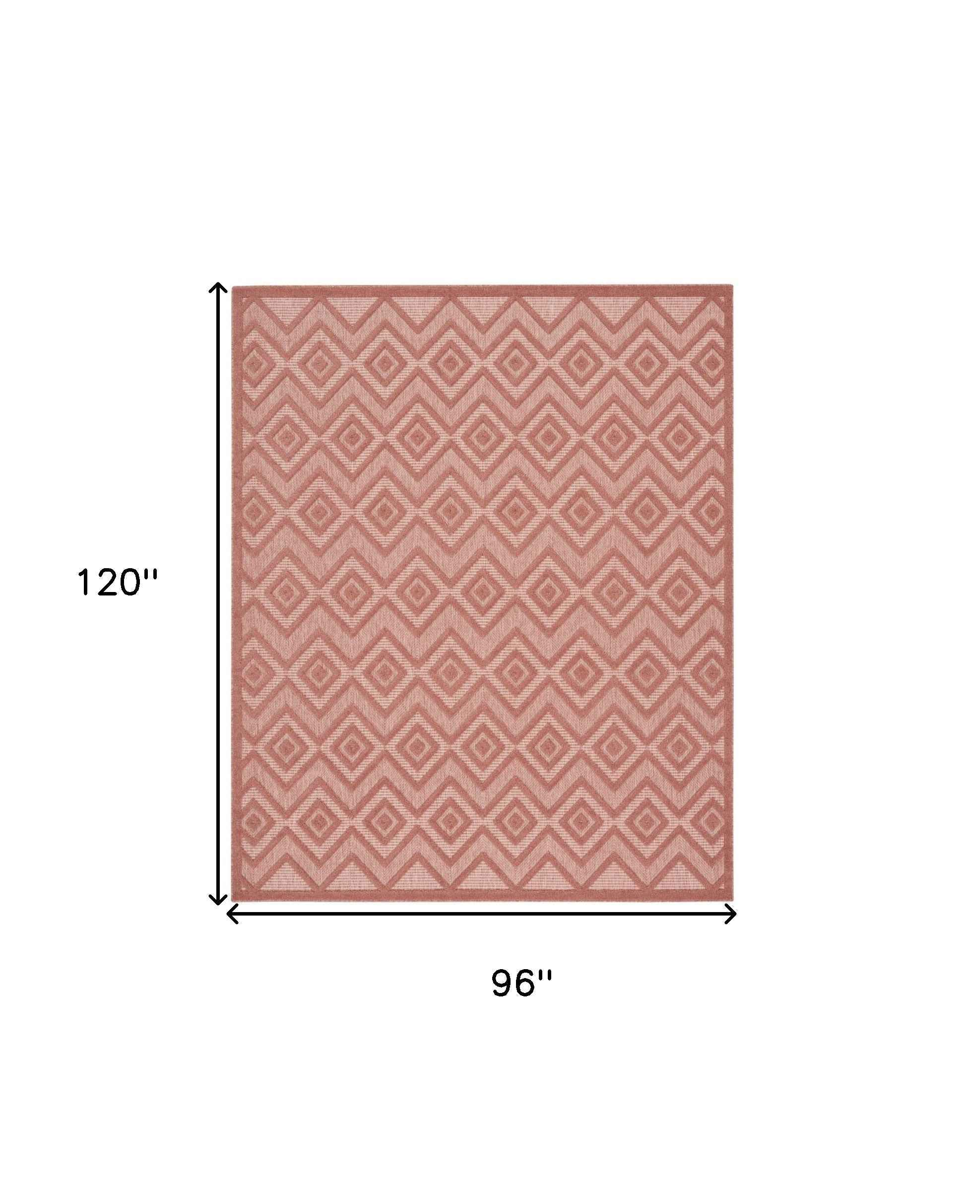 8' X 10' Orange Indoor Outdoor Area Rug