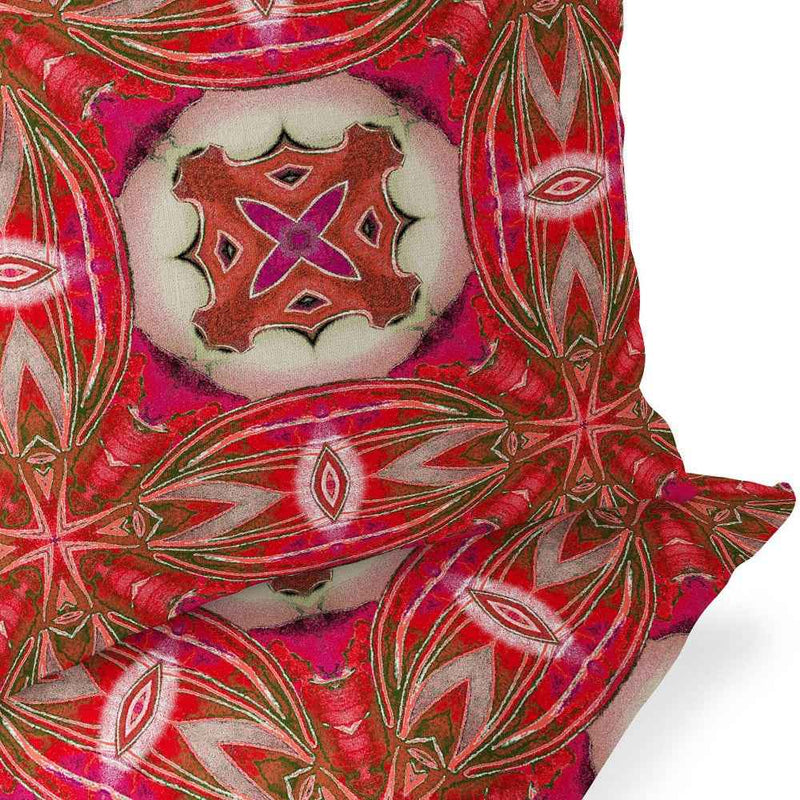 Set of Two 16" X 16" Gray and Pink Blown Seam Floral Indoor Outdoor Throw Pillow