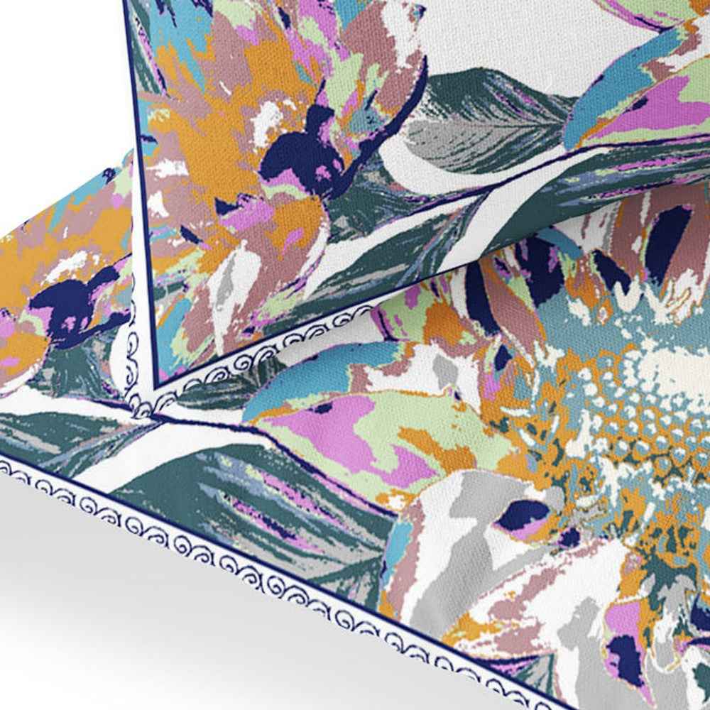 Set of Two 16" X 16" Pink and White Butterfly Blown Seam Floral Indoor Outdoor Throw Pillow