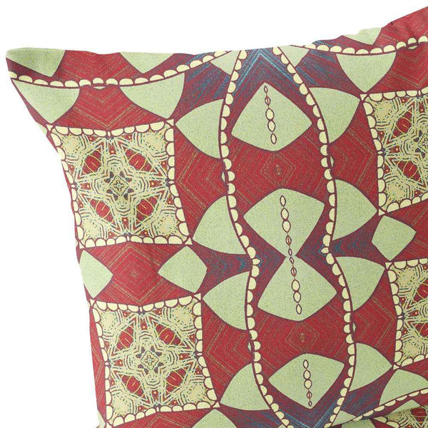 Set of Two 16" X 16" Yellow Red Blown Seam Eclectic Indoor Outdoor Throw Pillow