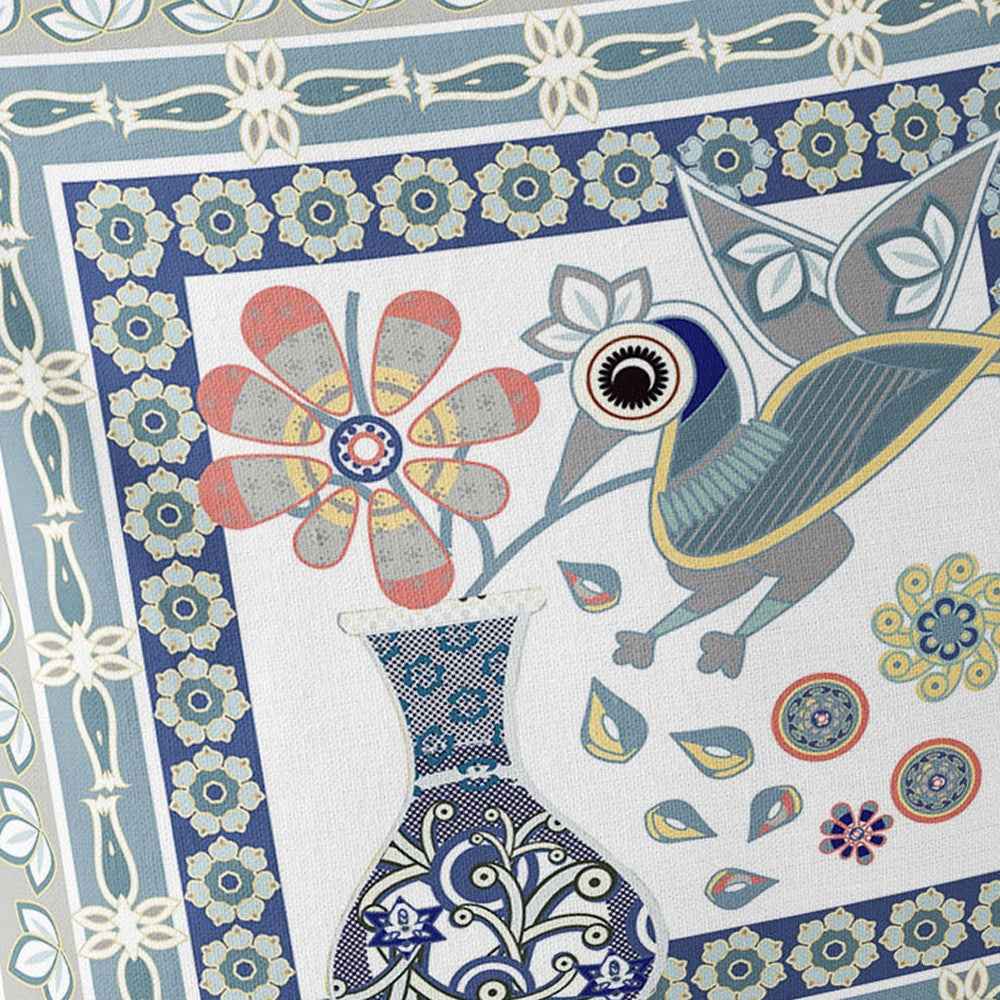 Set of Two 16" X 16" Beige and Green Peacock Blown Seam Floral Indoor Outdoor Throw Pillow