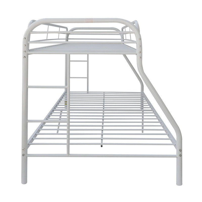 White Twin Over Full Contemporary Metal Bunk Bed - Bed & Bath