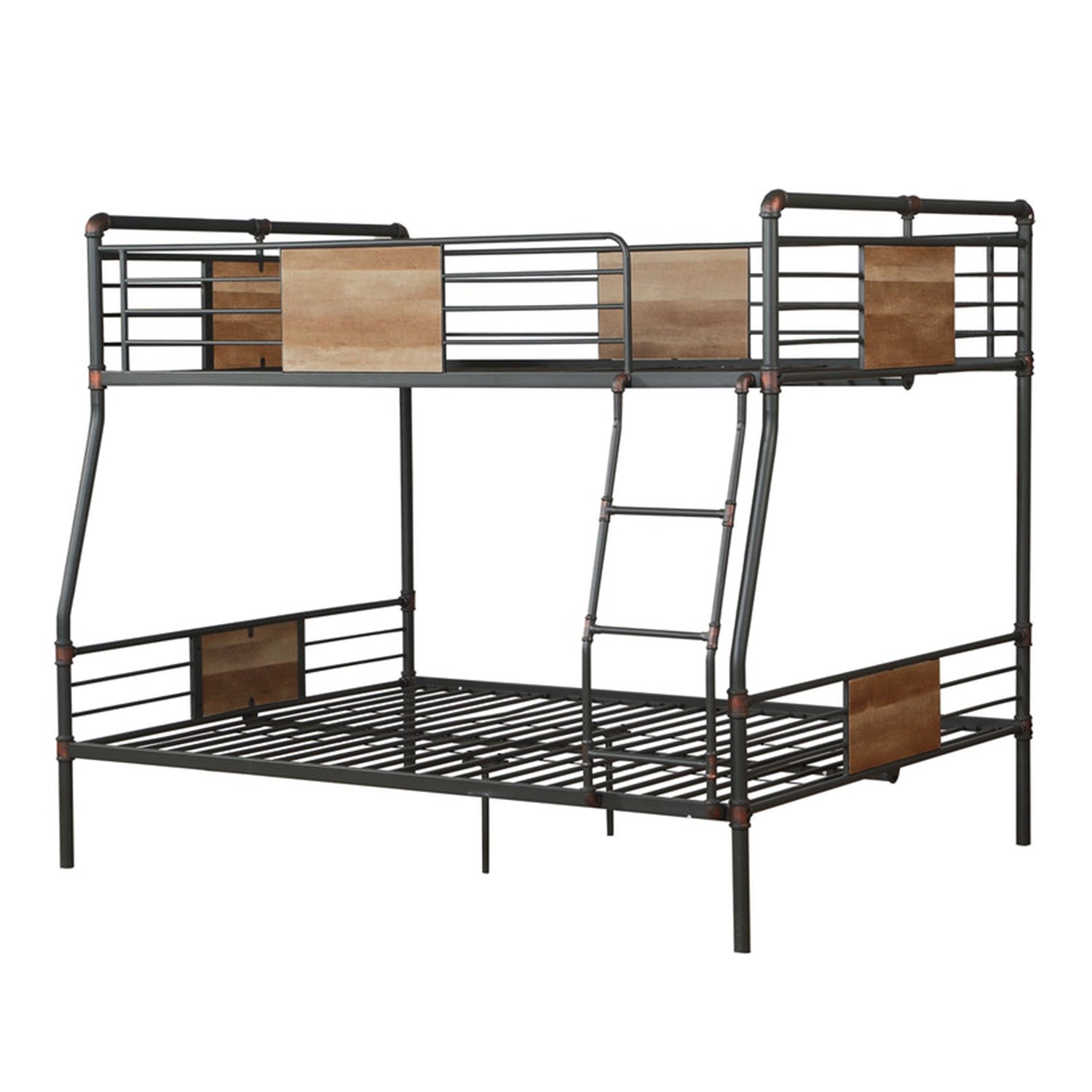 Black And Sand Full XL Over Queen Metal Bunk Bed - Bed & Bath