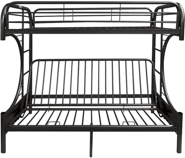 Black Twin Over Full Contemporary Metal Bunk Bed - Bed & Bath