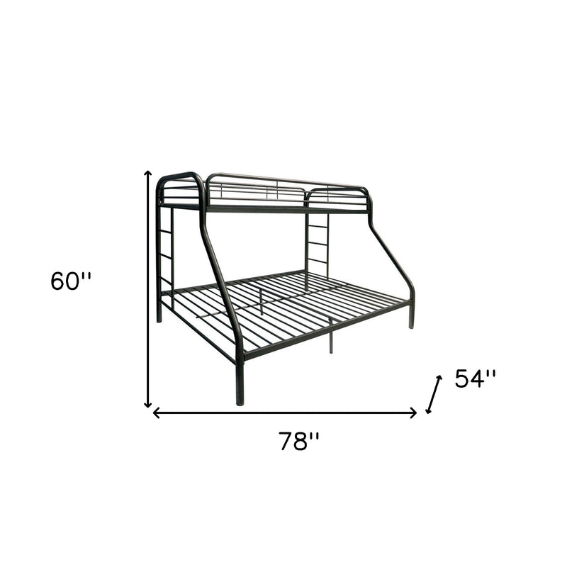 Black Twin Over Full Contemporary Metal Bunk Bed - Bed & Bath