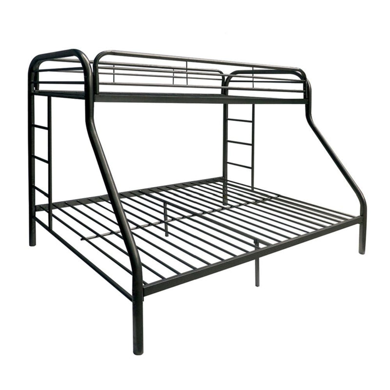 Black Twin Over Full Contemporary Metal Bunk Bed - Bed & Bath