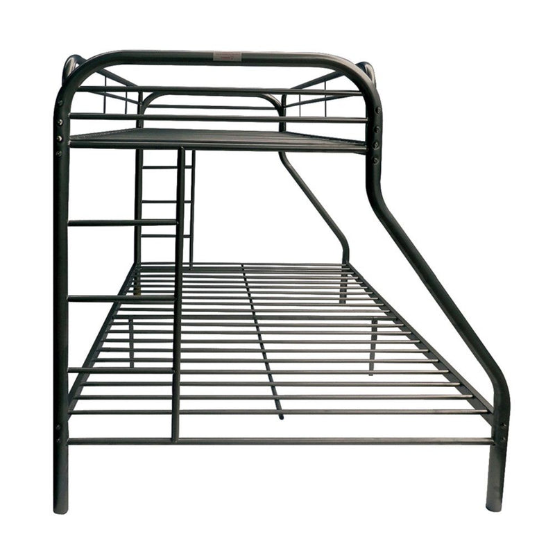 Black Twin Over Full Contemporary Metal Bunk Bed - Bed & Bath