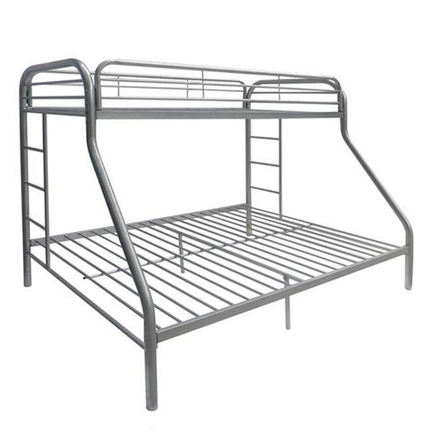 78" X 54" X 60" Twin Over Full Silver Metal Tube Bunk Bed - Bed & Bath