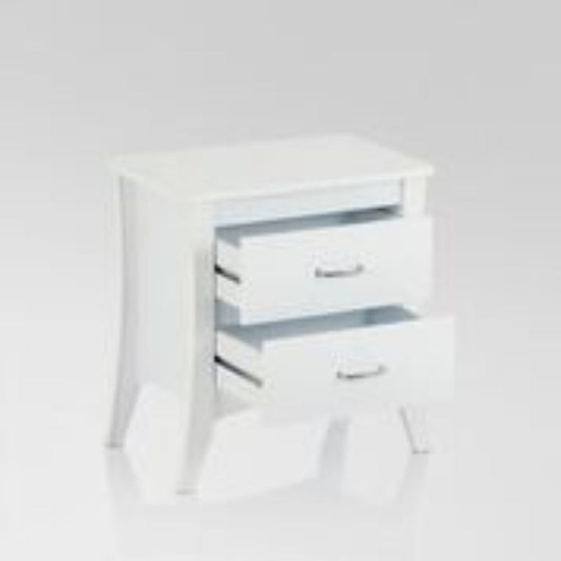 25" White Wood Two Drawer Nightstand - Bed & Bath