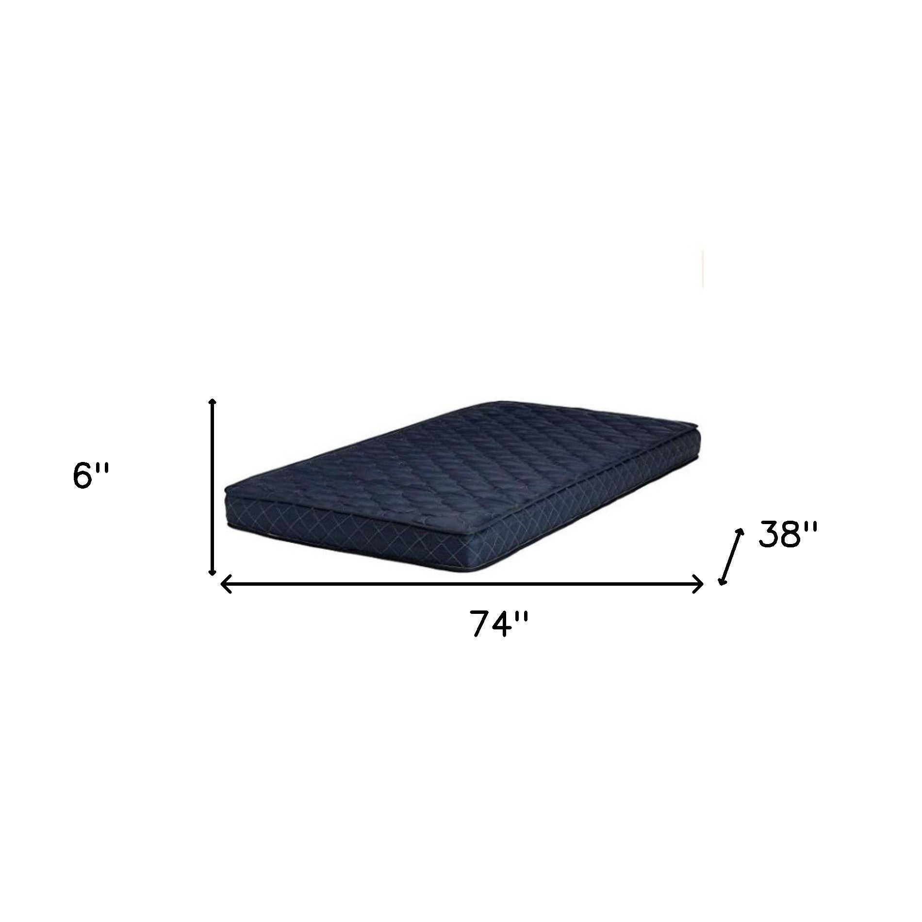 6" Navy Blue Twin Memory Foam Water Resistant Mattress - Bed & Bath