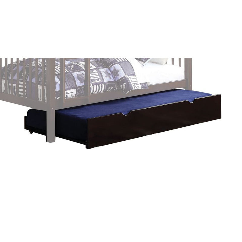 Espresso Solid Wood Twin Bed Frame With Trundle - Bed & Bath
