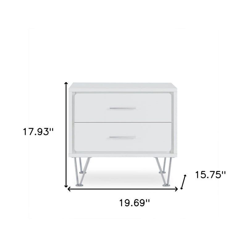 18" Wood Two Drawer Nightstand - Bed & Bath