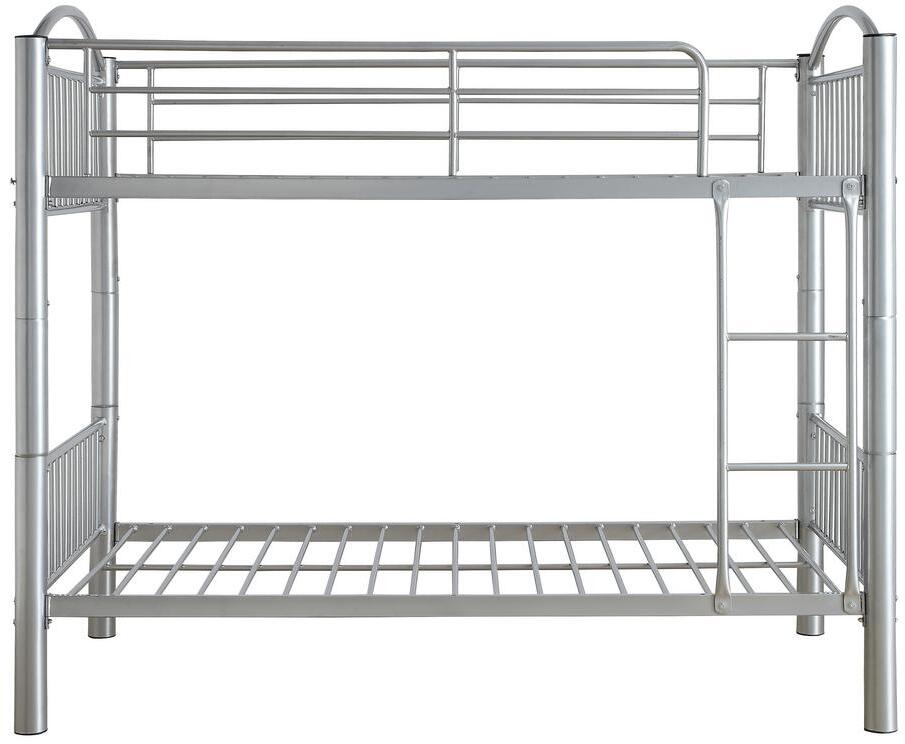 78" X 44" X 67" Twin Over Twin Silver Metal Bunk Bed - Bed & Bath