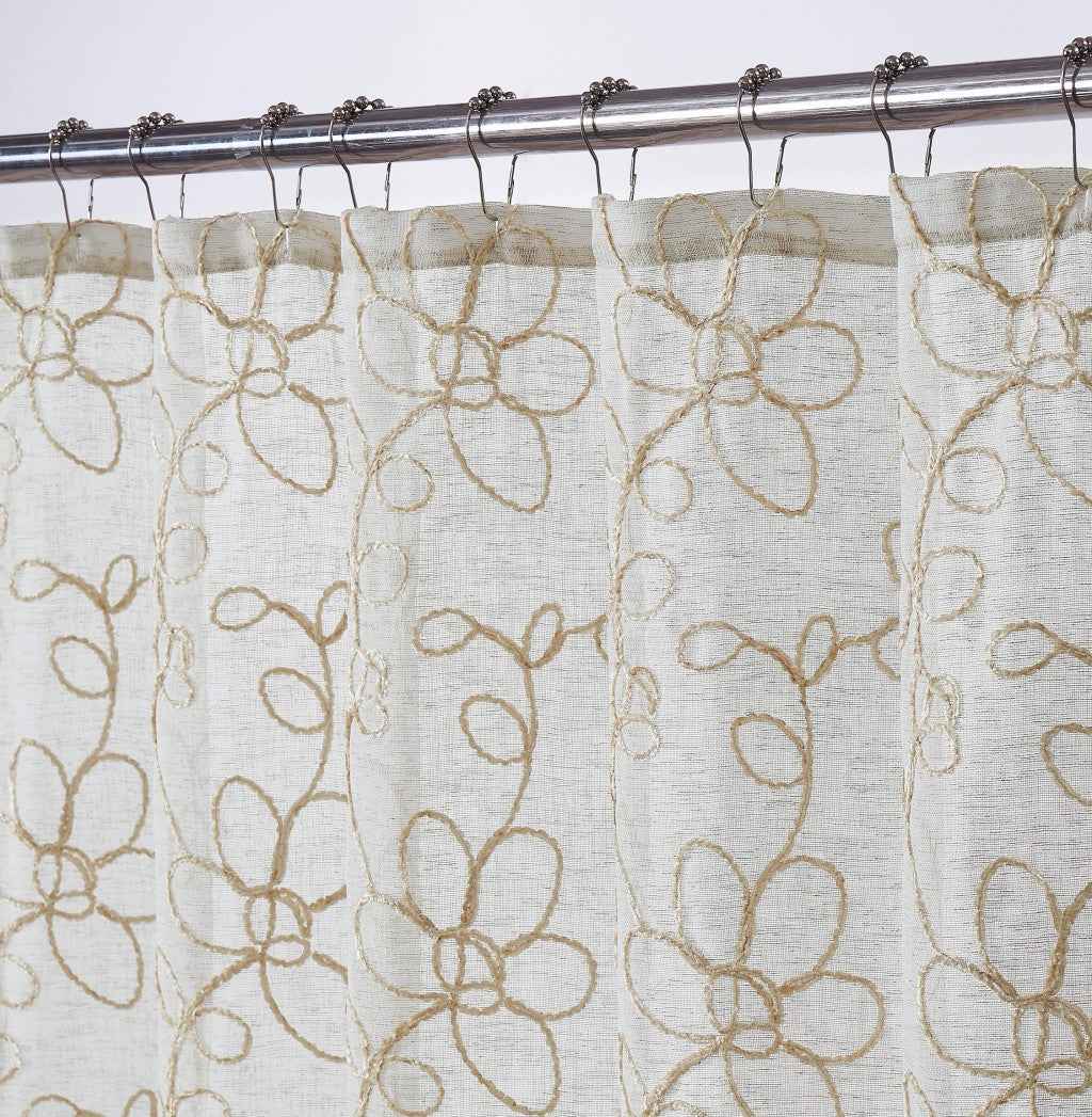 72" Linen Polyester Shower Curtain