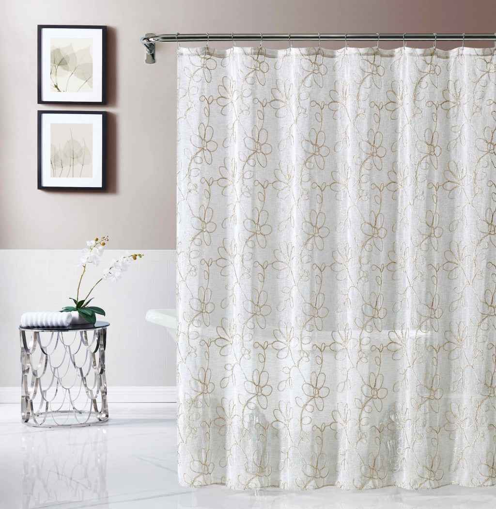 72" Linen Polyester Shower Curtain