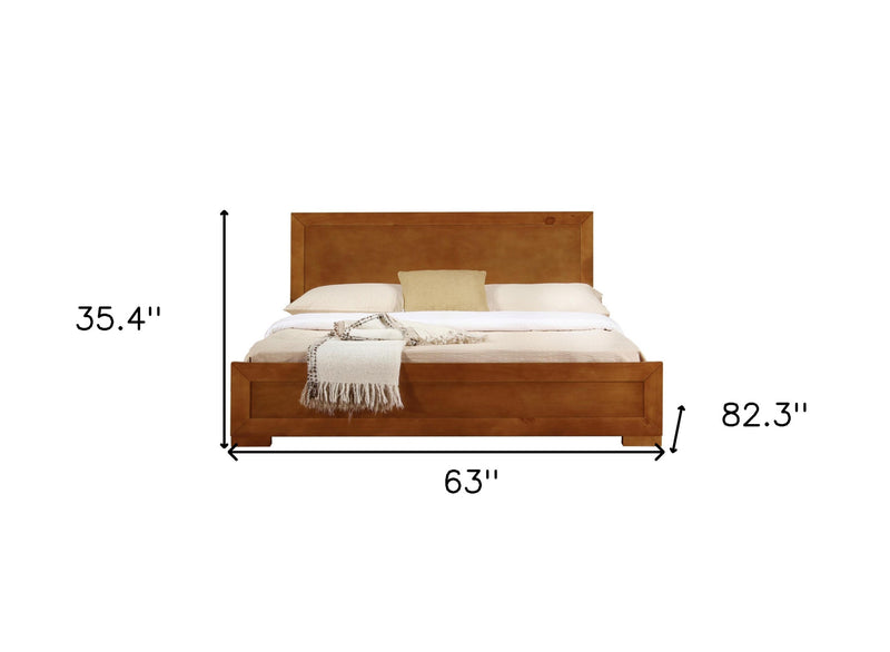 Oak Solid and Manufactured Wood Queen Bed Frame - Bed & Bath