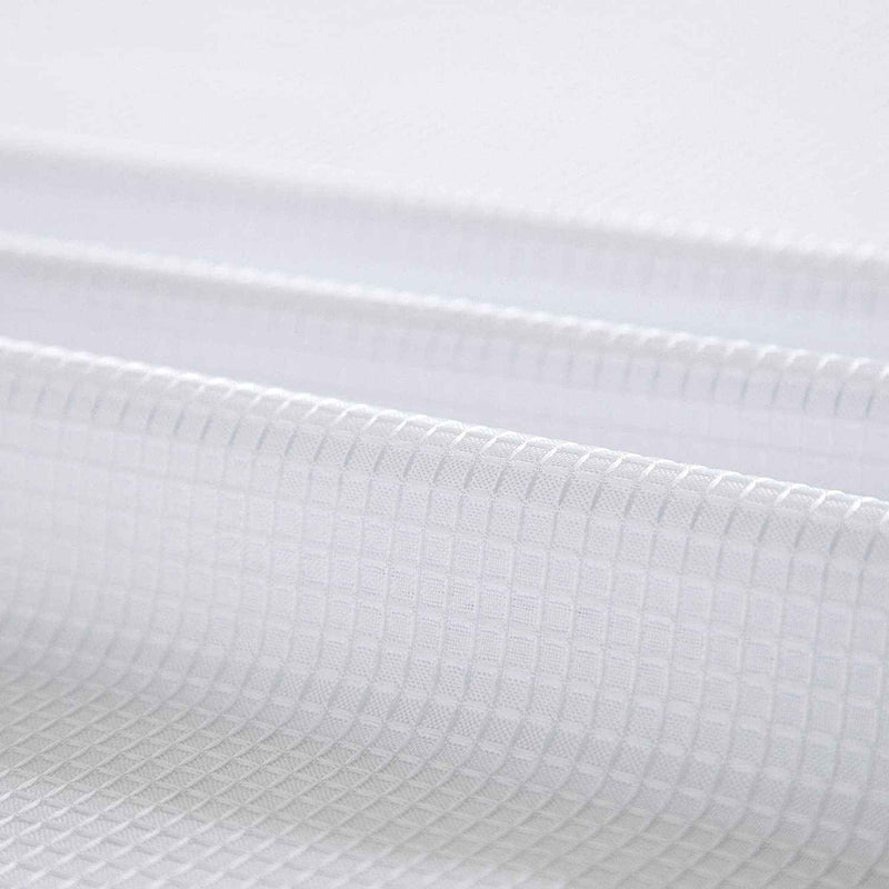 White Sheer and Grid Shower Curtain and Liner Set