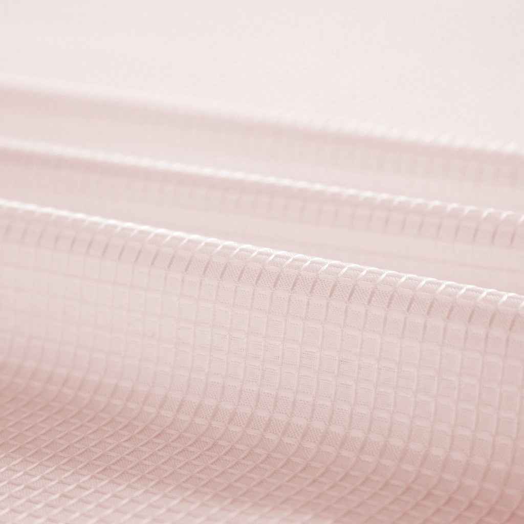 Blush Sheer and Grid Shower Curtain and Liner Set