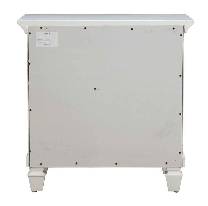 28" White Wood Three Drawer Nightstand